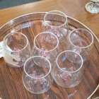 Pink poodle glasses - set of 6