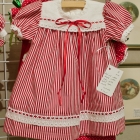 Red & white striped cotton dress