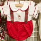 Boys Christmas bubble made of cotton poplin 3 months