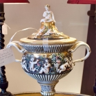 Large Capodimonte double handled urn