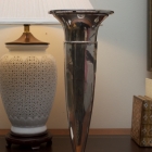 Sterling silver trumpet vase 14 3/4" high.