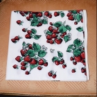 Vintage tablecloth with strawberry pattern